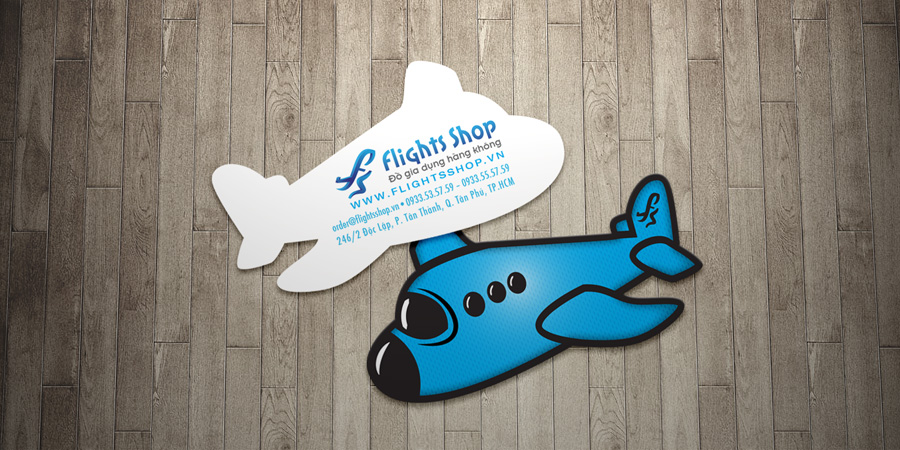 Mẫu Thiết kế name card hình máy bay Flight Shop