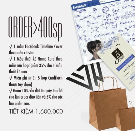Combo Thiết kế và in ấn Card Mác và Túi giấy 2 Gói quà tặng trị giá 1,600,000đ khi Order tại OrderWorld
