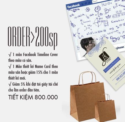Combo quà tặng Thiết kế và in ấn Card, Mác và Túi giấy 3 Gói quà tặng trị giá 2,500,000đ khi Order tại OrderWorld